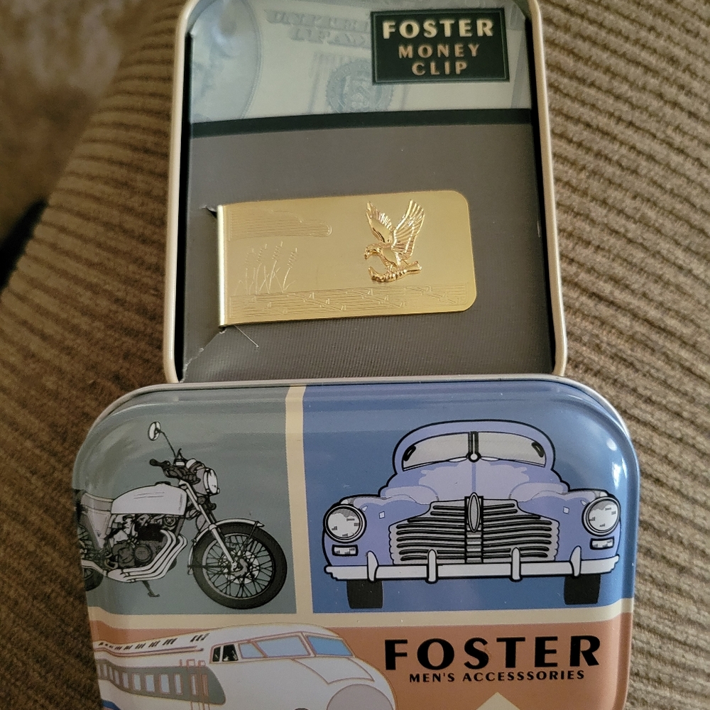 New Foster Money Clip in tin box